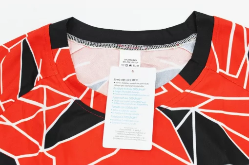 Футболка (Джерсі) чоловіча L-(Polyester 80% / Spandex 20%), біло-червоно-чорна, ВЕЛОЕКІПІРУВАННЯ, YQ-408149