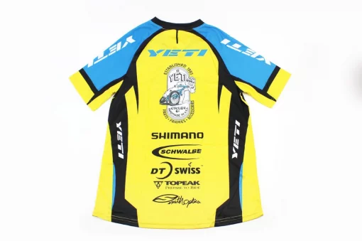 Футболка (Джерсі) чоловіча L-(Polyester 80% / Spandex 20%), жовто-синьо-чорна, ВЕЛОЕКІПІРУВАННЯ, YQ-408150