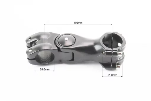 Винос керма MTB регульований 28,6x31,8х105мм, алюмінієвий, чорний, ВЕЛОЗАПЧАСТИНИ, YQ-411591