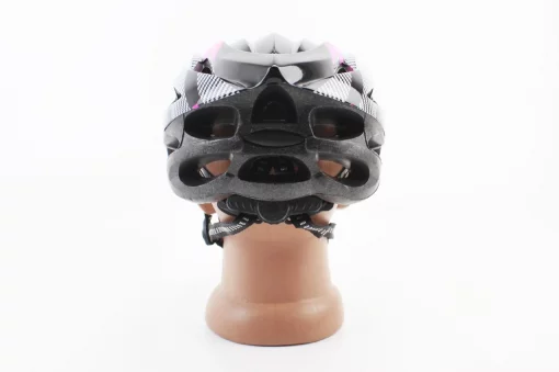 Шлем велосипедный L (54-62 см) съёмный козырёк, 21 вент. отверстий, чёрно-розово-белый, ВЕЛОЕКІПІРУВАННЯ, YQ-408168