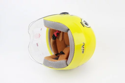 Шлем детский открытый Т68, жёлтый с красно-бело-чёрным рисунком, ШОЛОМИ, YQ-360065