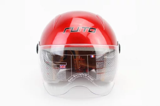 Шолом дитячий відкритий Т68, червоний з біло-червоним малюнком, ШОЛОМИ, YQ-360066