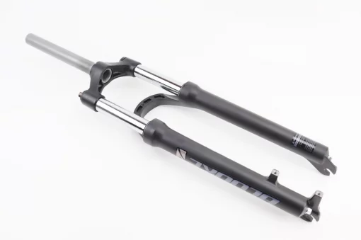 Вилка 27,5" амортизаційна, без різьби 1-1/8" (28,6мм), шток 205мм, з ходом 100мм, Disk-brake, M Lockout, алюмінієва, чорна BLOOKE