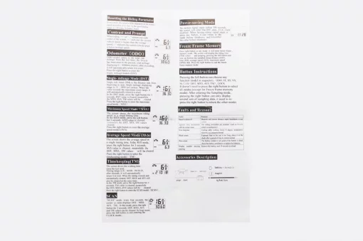 Велокомп'ютер 15-функцій, дротовий, чорний (без батарейок), ВЕЛОАКСЕСУАРИ, YQ-409049