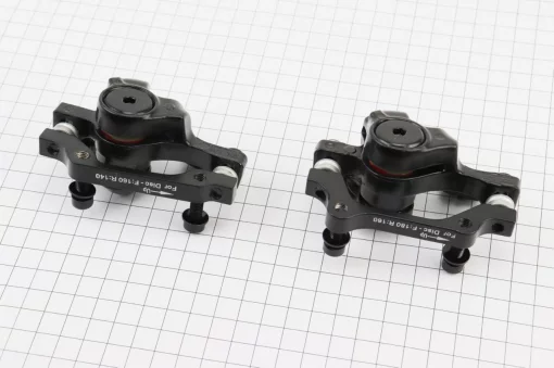 Гальмо Disk-brake переднє (F160/R140мм)+заднє (F180/R160мм), диски 160мм, кріпл. 6 болтів, чорні, ВЕЛОЗАПЧАСТИНИ, YQ-411830