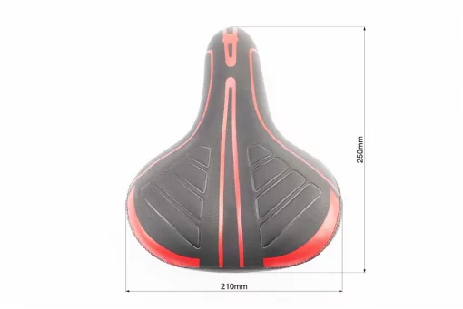 Сиденье ХВЗ 250x210мм, чёрно-красное XS, ВЕЛОЗАПЧАСТИНИ, YQ-411854