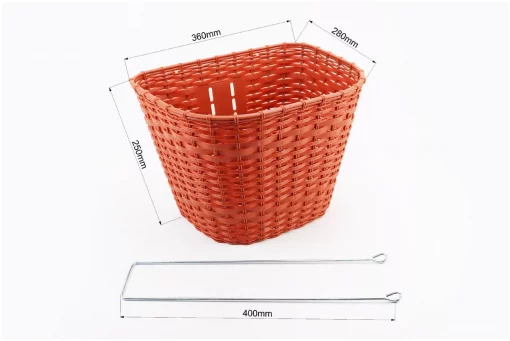 Корзина передняя 28" с крышкой, пластмассовая, коричневая SLCK-168, ВЕЛОАКСЕСУАРИ, YQ-409152