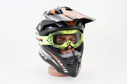 Окуляри дитячі кросові/ендуро/АТV, салатово-чорні (прозоре скло), VM-1018A, ШОЛОМИ, YQ-360140