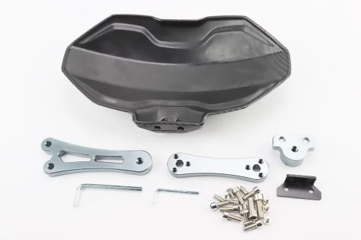 Крило заднє універсальне, графітне кріплення на один бік з регулюванням нахилу (бризковик) TUNING, карбон, ЗЧ-МОТО, YQ-354374