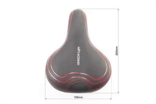 Сиденье ХВЗ 265x195мм с фонарем, чёрно-красное AZ-449BE-2N, ВЕЛОЗАПЧАСТИНИ, YQ-411963