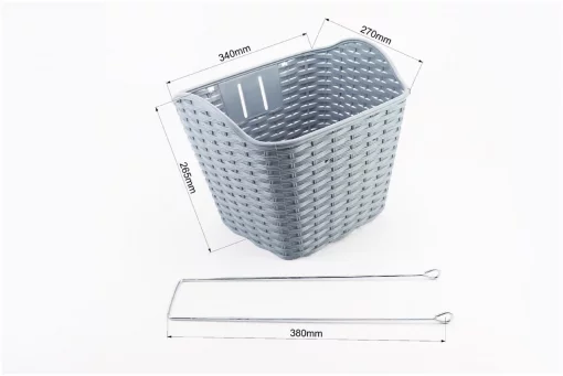 Корзина передняя 26" с крышкой, пластмассовая, серая SLCK-09B, ВЕЛОАКСЕСУАРИ, YQ-409269