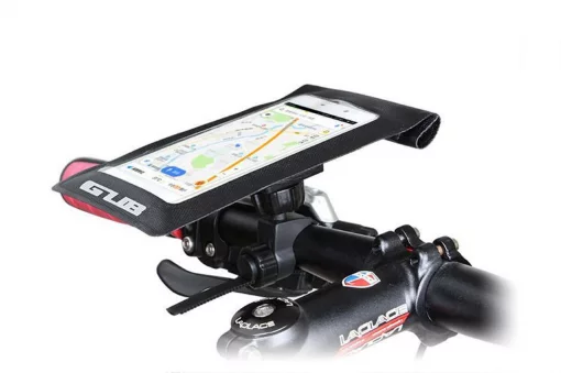 Держатель-чехол телефона 175х108мм на руль, Ziplock, сенсорная плёнка, влагозащитный, быстросъёмный, регулируемый, чёрный GUB 919,