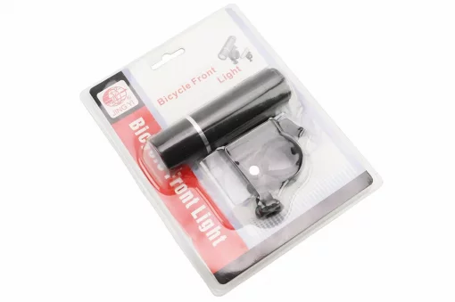 Фонарь передний 1 диод (линза), алюминиевый, чёрный JY-246 (без батареек), ВЕЛОАКСЕСУАРИ, YQ-409328