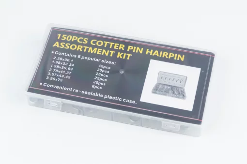 Набор шплинтов пружинных (L-30,1;d-2,38, L-33,34;d-1,98, L-39,69;d-1,98, L-41,37;d-2,7,8, L-44,45;d-3,57, L-75;d-3,96) 6 видов,