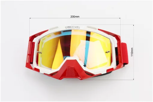 Окуляри кросові/ендуро/АТV, біло-червоні (хамелеон скло), MJ-1024-4, ШОЛОМИ, YQ-360339