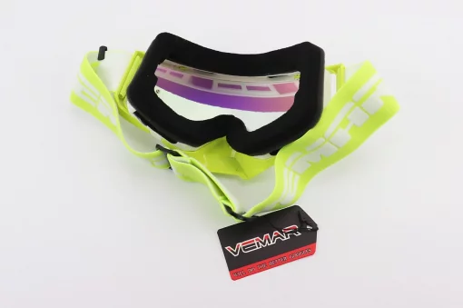 Окуляри кросові/ендуро/АТV, біло-салатові (хамелеон скло), MJ-1024-3, ШОЛОМИ, YQ-360340