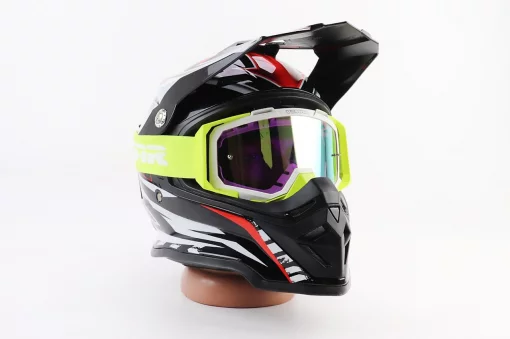 Окуляри кросові/ендуро/АТV, біло-салатові (хамелеон скло), MJ-1024-3, ШОЛОМИ, YQ-360340