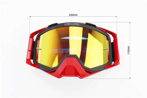 Окуляри кросові/ендуро/АТV, чорно-червоні (дзеркальне скло), MJ-1024-1, ШОЛОМИ, YQ-360341