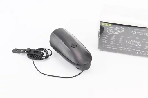Фонарь передний 1 диод+звонок 4 мелодии, Li-ion 3.7V 1200mAh зарядка от USB, влагозащитный, чёрный FY-058/7588, ВЕЛОАКСЕСУАРИ,