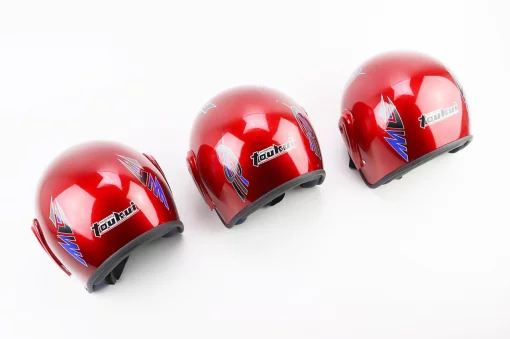 Шлем открытый HK-215, красный с синим рисунком (незначительные отличия рисунков, возможны дефекты покраски), ШОЛОМИ, YQ-360343