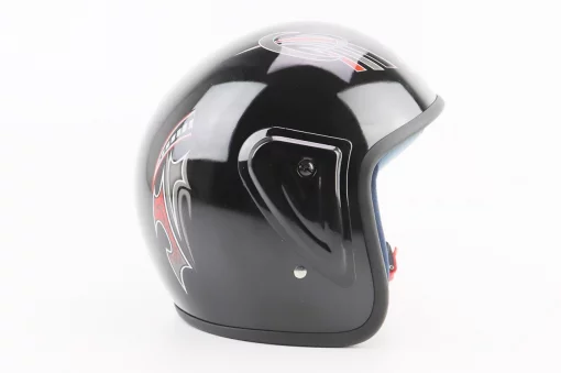 Шлем открытый HK-215, чёрный с красно-серым рисунком (незначительные отличия рисунков), ШОЛОМИ, YQ-360345