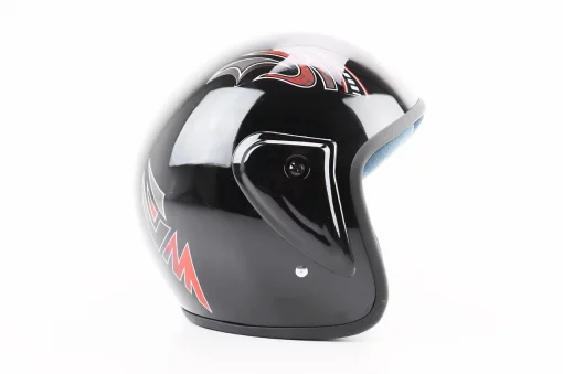 Шлем открытый HK-215, чёрный с красно-серым рисунком (незначительные отличия рисунков), ШОЛОМИ, YQ-360345