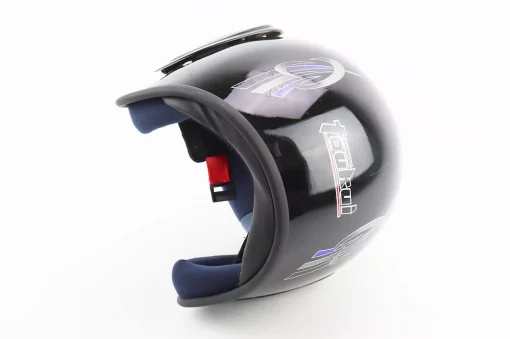 Шолом відкритий HK-215, чорний з синьо-білим малюнком (незначні відмінності малюнків, можливі дефекти фарбування), ШОЛОМИ,