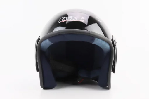 Шолом відкритий HK-215, чорний з синьо-білим малюнком (незначні відмінності малюнків, можливі дефекти фарбування), ШОЛОМИ,