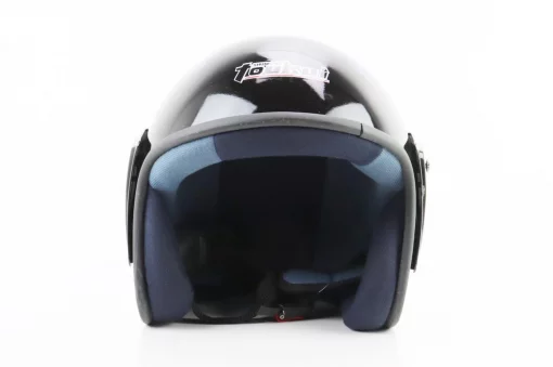 Шолом відкритий HK-215, чорний з синьо-білим малюнком (незначні відмінності малюнків, можливі дефекти фарбування), ШОЛОМИ,