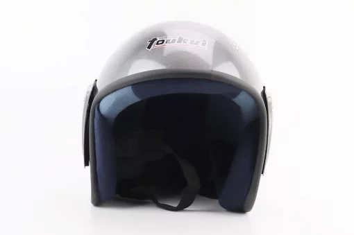 Шлем открытый HK-215, СЕРЫЙ с красным рисунком (незначительные отличия рисунков), ШОЛОМИ, YQ-360381