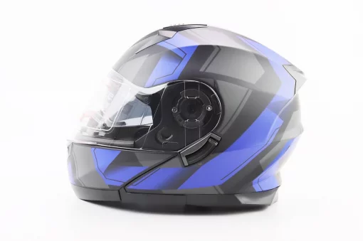 Шлем модуляр с откидным подбородком, выдвижные очки BLD-162 S (55-56см), чёрно-синий мат, ШОЛОМИ, YQ-360396