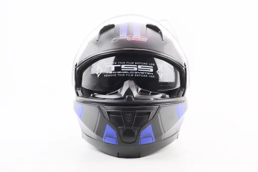 Шлем модуляр с откидным подбородком, выдвижные очки BLD-162 S (55-56см), чёрно-синий мат, ШОЛОМИ, YQ-360396