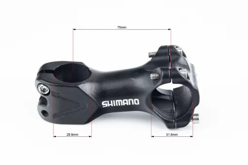 Вынос руля MTB 28,6x31,8х75мм, алюминиевый, чёрный (SHIMANO), ВЕЛОЗАПЧАСТИНИ, YQ-412161