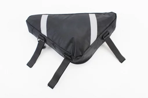 Сумка под раму треугольная 280х220х200мм, крепл. на липучке, влагозащитная, светоотражающие полосы, чёрная, ВЕЛОАКСЕСУАРИ,