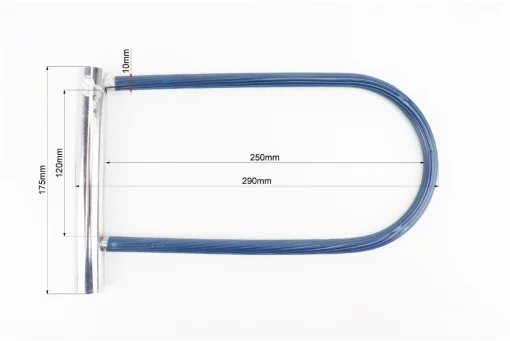Замок противоугонный U-образный 175x290 (120х250)мм, толщина скобы 10мм под ключ, синий, ВЕЛОАКСЕСУАРИ, YQ-409458