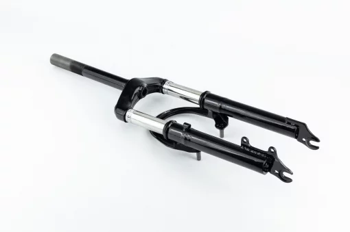 Вилка 20" амортизаційна, з різьбою 1" (25,4мм), шток 200мм, з ходом 50мм, V/Disk-brake, чорна, ВЕЛОЗАПЧАСТИНИ, YQ-412251