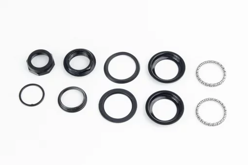 Кермова колонка 1-1/8" (44/28,6x44/30мм) різьбової вилки, напівінтегрована, чорна H128N, ВЕЛОЗАПЧАСТИНИ, YQ-412264