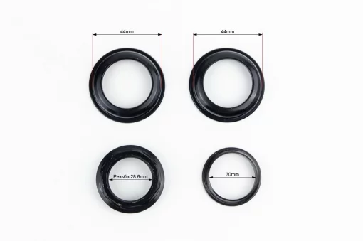 Кермова колонка 1-1/8" (44/28,6x44/30мм) різьбової вилки, напівінтегрована, чорна H128N, ВЕЛОЗАПЧАСТИНИ, YQ-412264