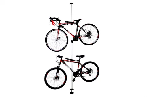 Подставка под 2 велосипеда телескопическая 1,8-3м, регулируемый угол наклона велосипеда, алюминиевая, серая HS-051, ВЕЛОАКСЕСУАРИ,