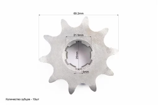 Звезда двухрядная 630-10T-2, d-25мм, Мототрактор, YQ-608105