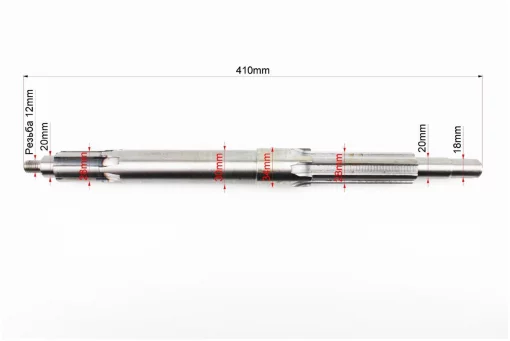 Вал КПП первичный (с валом отбора мощ.) 410мм, Мототрактор, YQ-608108