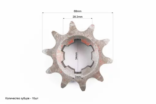 Звезда двухрядная 630-10T-2, d-34мм, Мототрактор, YQ-608119