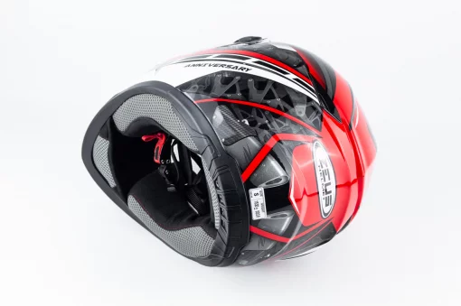 Шлем интеграл ZS-811 ANNIVERSARY S (55см), красный с рисунком AL41, ШОЛОМИ, YQ-360493