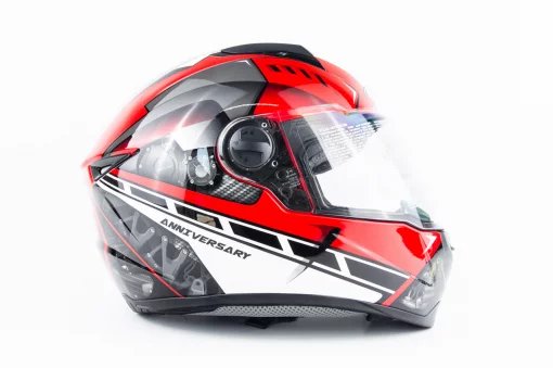 Шлем интеграл ZS-811 ANNIVERSARY М (57см), красный с рисунком AL41, ШОЛОМИ, YQ-360494