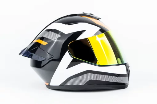 Шлем интеграл HF-126S S (55-56см), чёрно-оранжевый Q257, ШОЛОМИ, YQ-360496