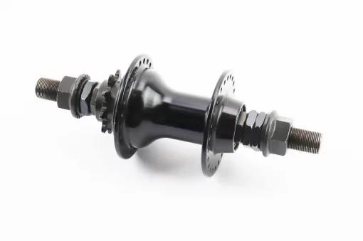 Втулка задняя BMX алюминиевая 14Gx48H драйвер 9Т, 4 пром-подшипника 6902 2RS, ось 14мм, крепл. гайка, чёрная RH-272,