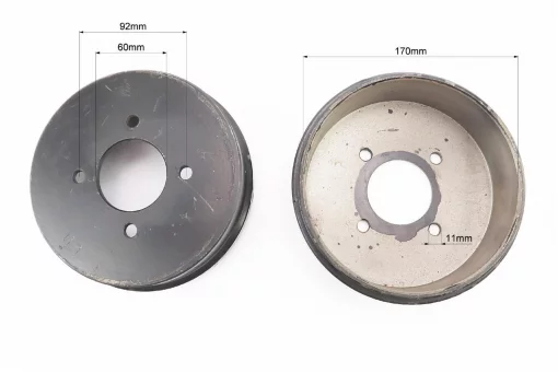 Тормозной барабан, D-170мм, 4отв.x92мм к-кт 2шт, Мототрактор, YQ-608361