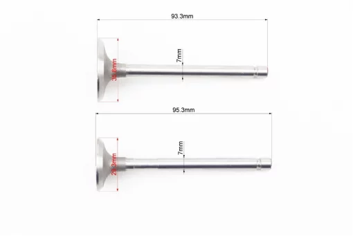 Клапана впускной (H-95; D-35,8; d-7), выпускной (H-95; D-29,3; d-7) к-кт 2шт 186F, D178/186F, YQ-602057