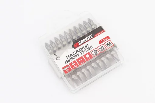 Бита двухсторонняя PH2/SL6 65мм 1/4" S2 10шт (10-26-651), Витратні матеріали, YQ-703050
