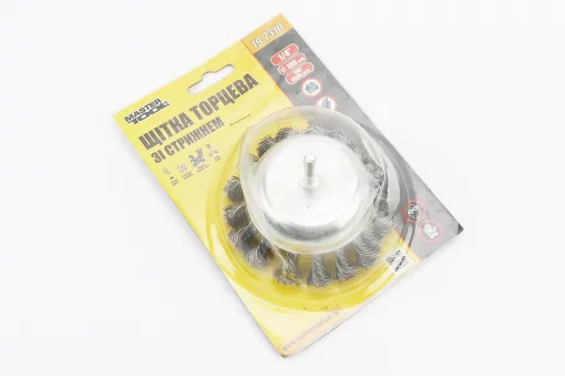 Щётка торцевая со стержнем 1/4", D-100мм из плетёной проволоки (19-7310), Витратні матеріали, YQ-703095